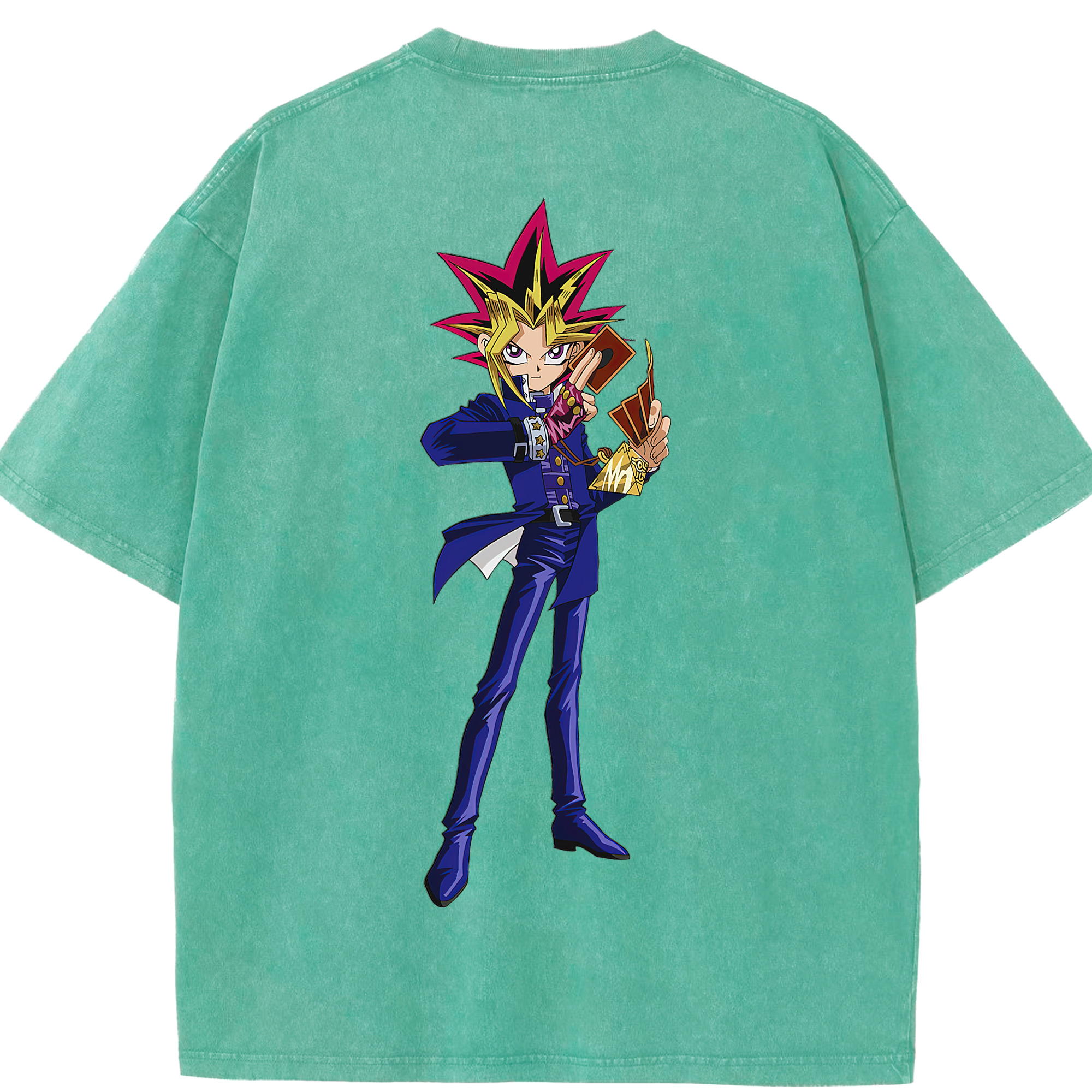 （画像用） 遊☆戯☆王 Yu-Gi-Oh! 綿100% ヴィンテージ風 半袖Tシャツ（背面プリント）